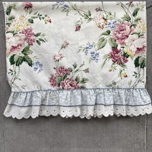 Vintage Waverly Fieldcrest Belle Rive King‎ Pillowcase Floral Eyelet Ruffle